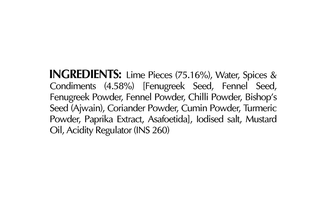 Dabur Khatta Lime Pickle    Glass Jar  400 grams